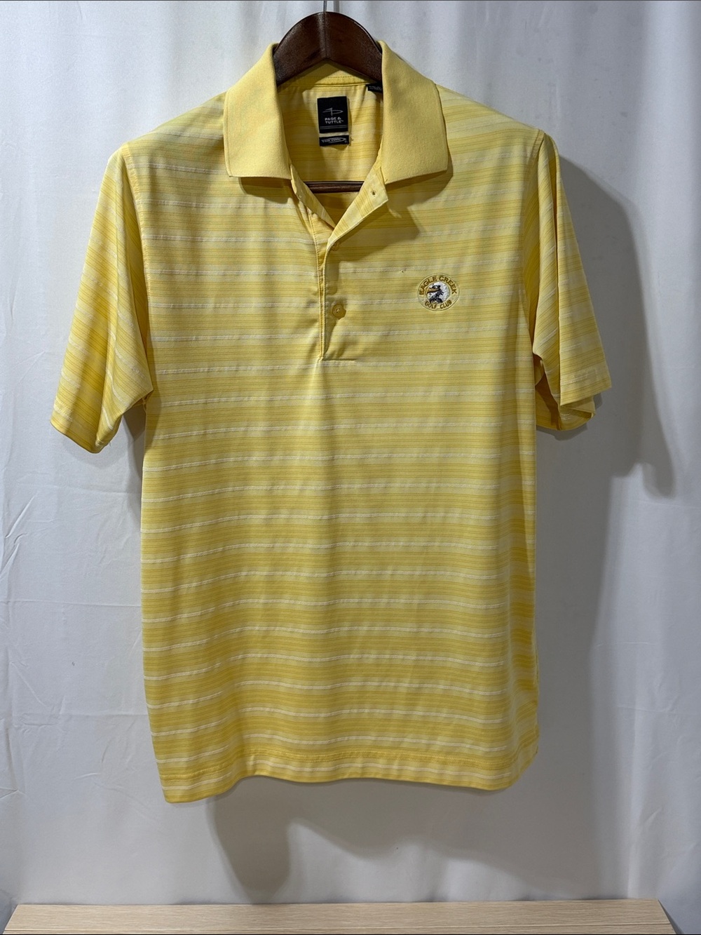 Greg Norman Collection Yellow Striped Performance Polo